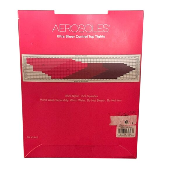 Aerosoles Ultra Sheer Control Top Tights EF Medium Nude Reinforced Toe - Picture 2 of 5